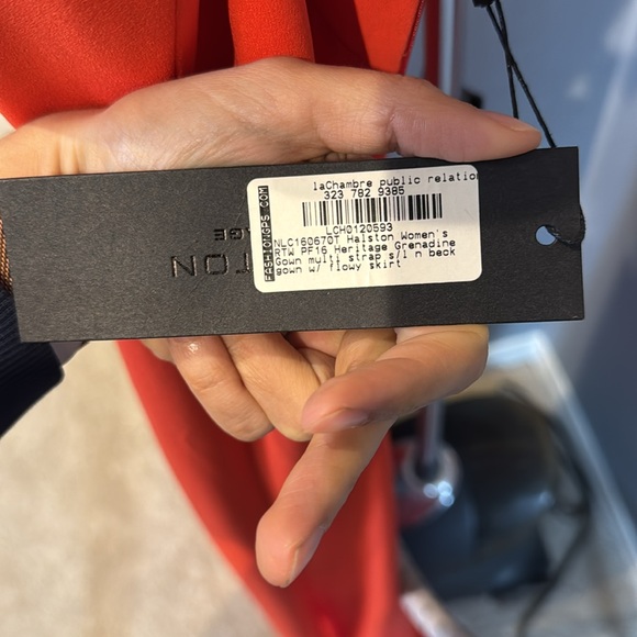 Halston Heritage Red asymmetric dress size xs/s - Picture 8 of 9